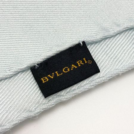  BVLGARI ブルガリ ロゴマニア ストール グレー系 シルク60％ ウール40％ ショール