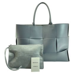 ☆☆ BOTTEGA VENETA ボッテガヴェネタ ラージ ザ アルコ ブルー系 トートバッグ レディース ポーチ有 Cランク