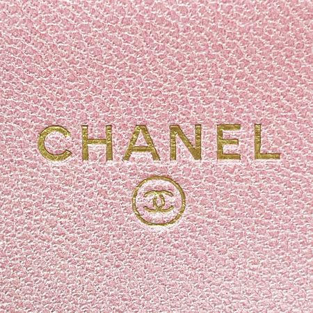  CHANEL シャネル クラシックフラップ カードケース ピンク コインケース マトラッセ ラムスキン レディース ゴールド金具