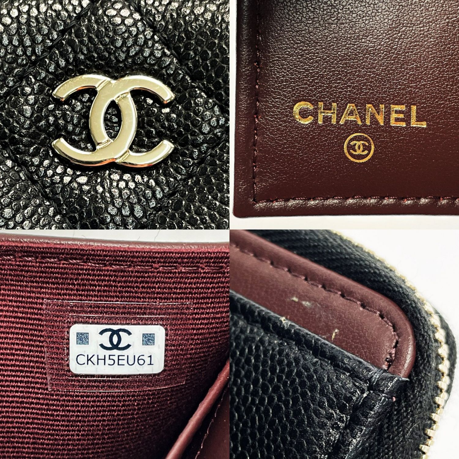 中古】 CHANEL シャネル ジッピーウォレット ブラック 3つ折り財布