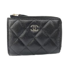  CHANEL シャネル 3つ折り財布 ジッピーウォレット キャビアスキン ブラック Bランク