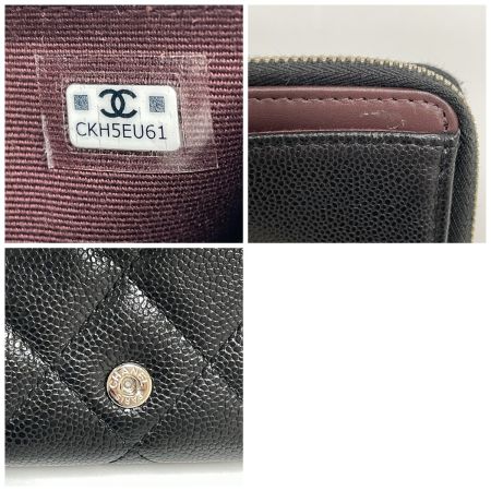  CHANEL シャネル 3つ折り財布 ジッピーウォレット キャビアスキン ブラック