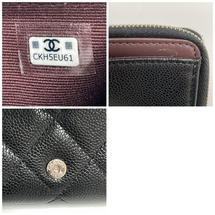 CHANEL シャネル 3つ折り財布 ジッピーウォレット キャビアスキン