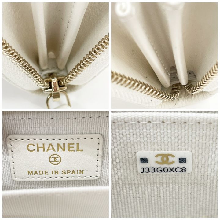 CHANEL シャネル 財布 ココマーク マトラッセ ラウンドファスナー