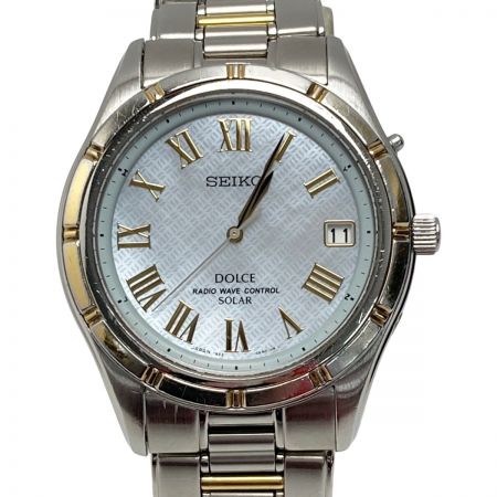 中古】 SEIKO セイコー ドルチェ 7B22-0AE0 シェル文字盤 電波ソーラー