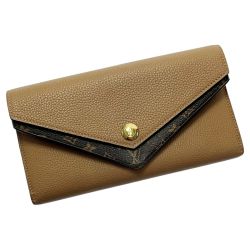 ☆☆ LOUIS VUITTON ルイヴィトン モノグラム ポルト・フォイユ・ドゥブルV M64390 ブラウン×モノグラム 長財布 レディース ゴールド金具 Bランク