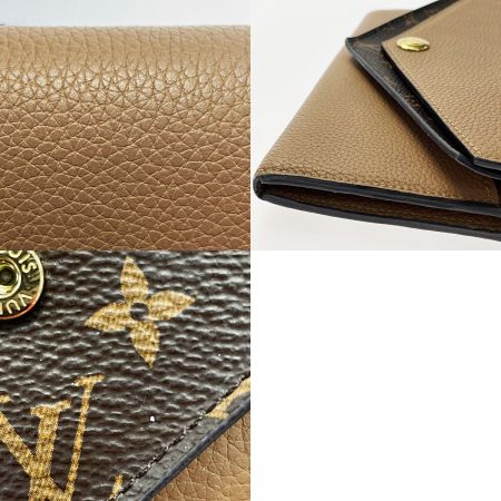  LOUIS VUITTON ルイヴィトン モノグラム ポルト・フォイユ・ドゥブルV M64390 ブラウン×モノグラム 長財布 レディース ゴールド金具