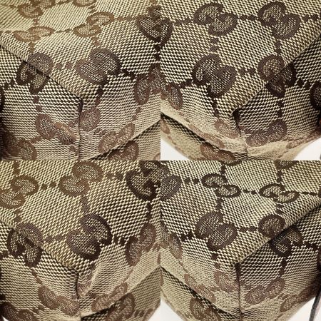  GUCCI グッチ GG 29596 ベージュ×ブラウン ポーチ レディース レザー キャンバス ゴールド金具