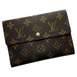 ☆☆ LOUIS VUITTON ルイヴィトン ポルト トレゾール エテュイ パピエ SP0937 ブラウン モノグラム 2つ折り財布 レディース Cランク