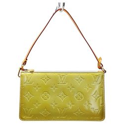 ☆☆ LOUIS VUITTON ルイヴィトン モノグラム・ヴェルニ レキシントン M91010 イエロー ハンドバッグ レディース ゴールド金具 布袋有 Bランク