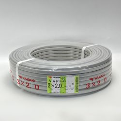 ☆☆ YAZAKI 矢崎 VVFケーブル 平形 100m巻 灰色 VVF3×2.0 1961 JC0307011 グレー Sランク
