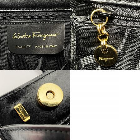 Salvatore Ferragamo サルヴァトーレフェラガモ ヴァラ BA-214178 ブラック ハンドバッグ レザー レディース 布袋有