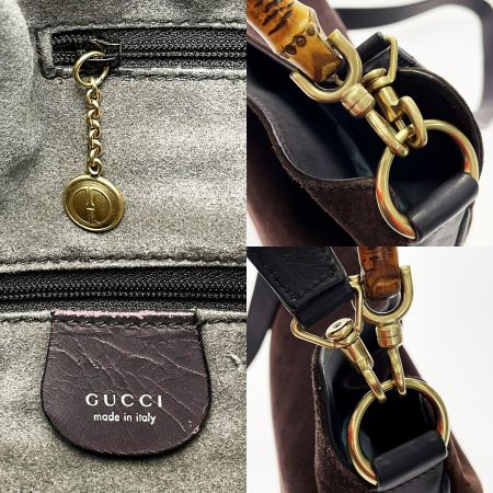 中古】 GUCCI グッチ バンブー 001・1705 ブラウン ハンドバッグ