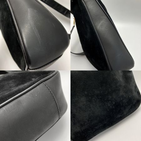  GUCCI グッチ バンブー 2WAYバッグ 001･2058 ブラック スウェード×レザー ハンドバッグ ショルダーバッグ