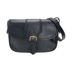 ☆☆ Yves Saint Laurent イブサンローラン YSLロゴ ショルダーバッグ ブラック レザー ヴィンテージ Bランク