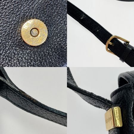  Yves Saint Laurent イブサンローラン YSLロゴ ショルダーバッグ ブラック レザー ヴィンテージ