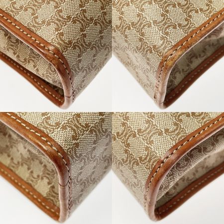  CELINE セリーヌ マカダム ベージュ×ブラウン クラッチバッグ レディース メンズ ヴィンテージ