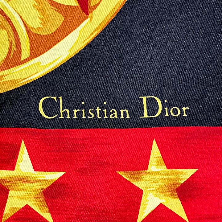 中古】 Christian Dior クリスチャンディオール スカーフ スター ブラック×レッド レディース シルク100%｜総合リサイクルショップ  なんでもリサイクルビッグバン オンラインストア