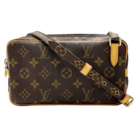  LOUIS VUITTON ルイヴィトン モノグラム マルリー・バンドリエール M51828 ブラウン ショルダーバッグ レディース ゴールド金具