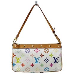 ☆☆ LOUIS VUITTON ルイヴィトン ポシェット アクセソワール M92649 ホワイト×マルチカラー アクセサリーポーチ モノグラム・マルチカラー 布袋有 Bランク