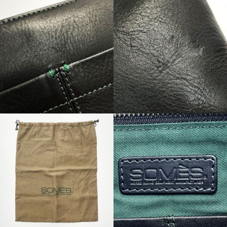  Somes Saddle ソメスサドル クラッチバッグ ブラック セカンドバッグ レザー メンズ シルバー金具 布袋有