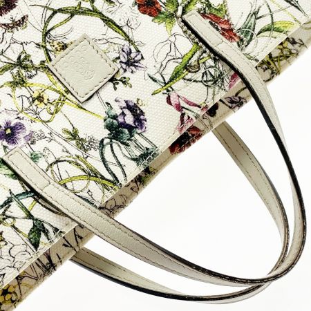  GUCCI グッチ チルドレンズ 284721 フローラル/アイボリー ミニトートバッグ レディース キャンバス チャーム付