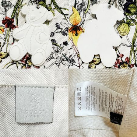  GUCCI グッチ チルドレンズ 284721 フローラル/アイボリー ミニトートバッグ レディース キャンバス チャーム付