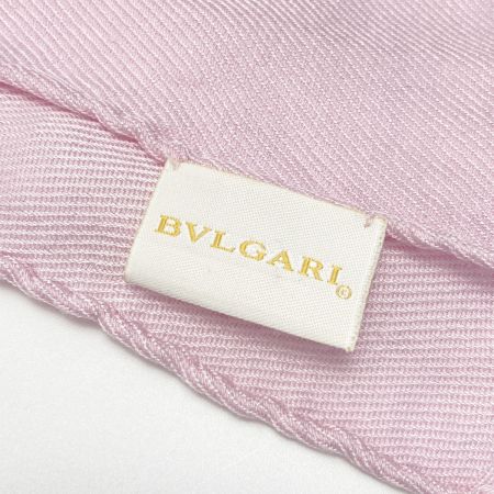  BVLGARI ブルガリ ロゴマニア ストール ピンク シルク60％ ウール40％ ショール