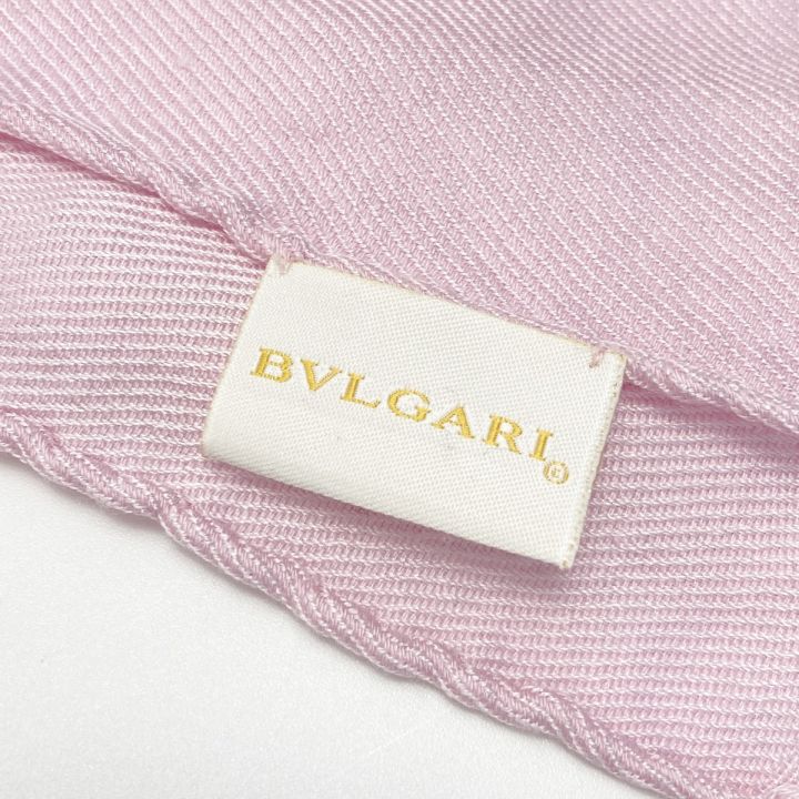 BVLGARI ブルガリ ロゴマニア ストール ピンク シルク60％ ウール40％ ショール｜中古｜なんでもリサイクルビッグバン