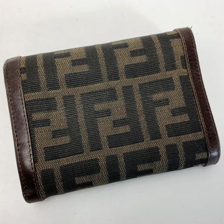  FENDI フェンディ ズッカ ジャガードキャンバス ブラウン 3つ折り財布  メンズ レディース