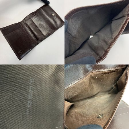  FENDI フェンディ ズッカ ジャガードキャンバス ブラウン 3つ折り財布  メンズ レディース