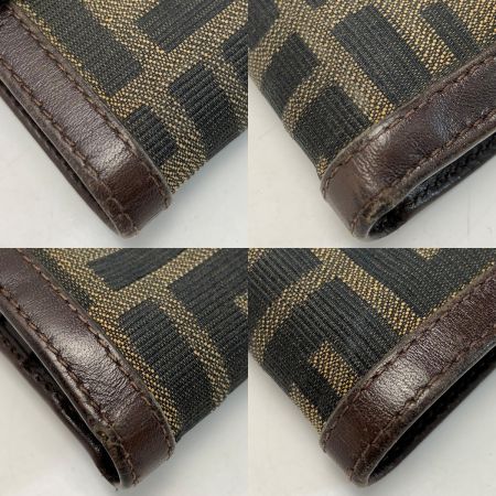  FENDI フェンディ ズッカ ジャガードキャンバス ブラウン 3つ折り財布  メンズ レディース