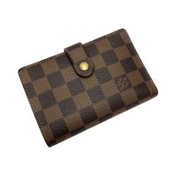 ☆☆ LOUIS VUITTON ルイヴィトン ダミエ ポルトフォイユ ヴィエノワ N61664 エベヌ 2つ折り財布 がま口 Bランク