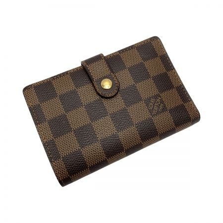  LOUIS VUITTON ルイヴィトン ダミエ ポルトフォイユ ヴィエノワ N61664 エベヌ 2つ折り財布 がま口