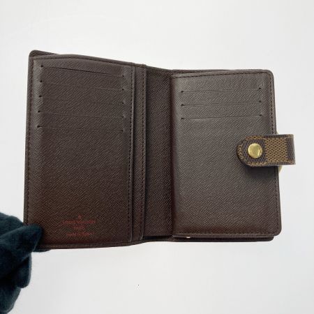  LOUIS VUITTON ルイヴィトン ダミエ ポルトフォイユ ヴィエノワ N61664 エベヌ 2つ折り財布 がま口