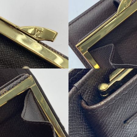  LOUIS VUITTON ルイヴィトン ダミエ ポルトフォイユ ヴィエノワ N61664 エベヌ 2つ折り財布 がま口