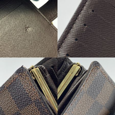  LOUIS VUITTON ルイヴィトン ダミエ ポルトフォイユ ヴィエノワ N61664 エベヌ 2つ折り財布 がま口