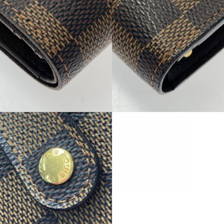  LOUIS VUITTON ルイヴィトン ダミエ ポルトフォイユ ヴィエノワ N61664 エベヌ 2つ折り財布 がま口