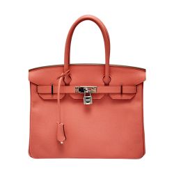 ☆☆ HERMES エルメス バーキン30 ハンドバッグ フラミンゴ ヴォーエプソン □Q刻印 クロシェット・カデナ・鍵有 Bランク