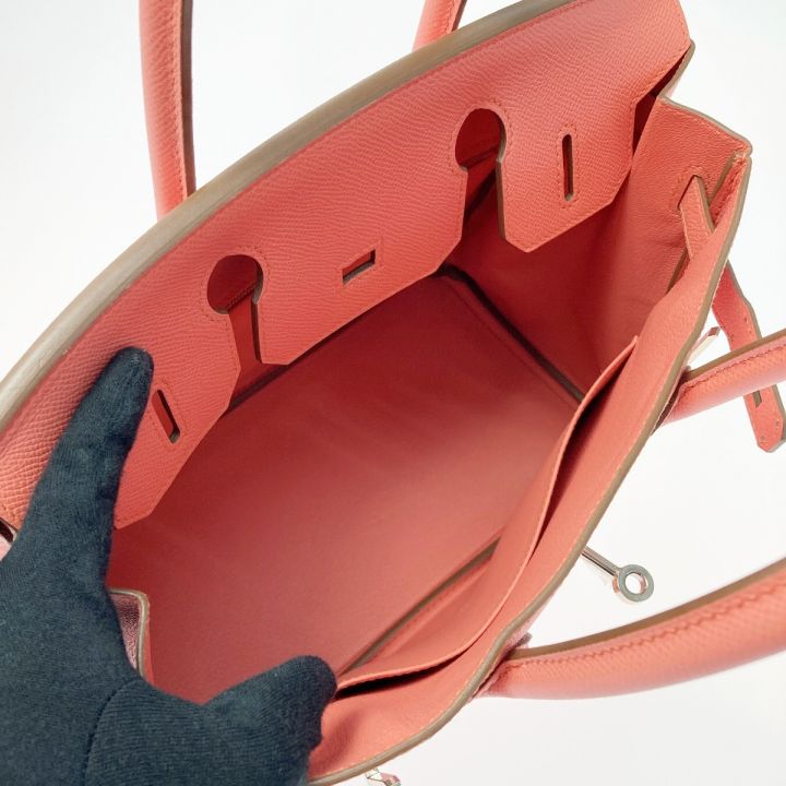 HERMES エルメス バーキン30 ハンドバッグ フラミンゴ ヴォーエプソン