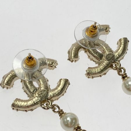  CHANEL シャネル ココマーク フェイクパール ピアス B20C ゴールド