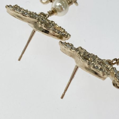  CHANEL シャネル ココマーク フェイクパール ピアス B20C ゴールド