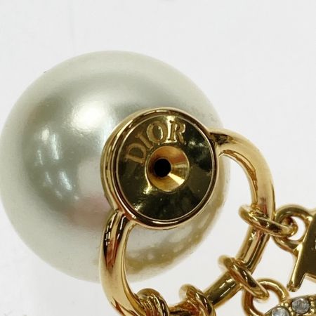  Christian Dior クリスチャンディオール トライバル ピアス Oスクラブレジンパール GP フェイクパール ラインストーン