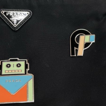  PRADA プラダ コスメポーチ ブラック 小物入れ ロゴアップリケ テスート ナイロン レディース