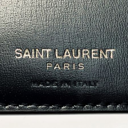  SAINT LAURENT(Yves Saint Laurent) TINY 610193 ブラック 2つ折り財布 レザー メンズ 箱・布袋有