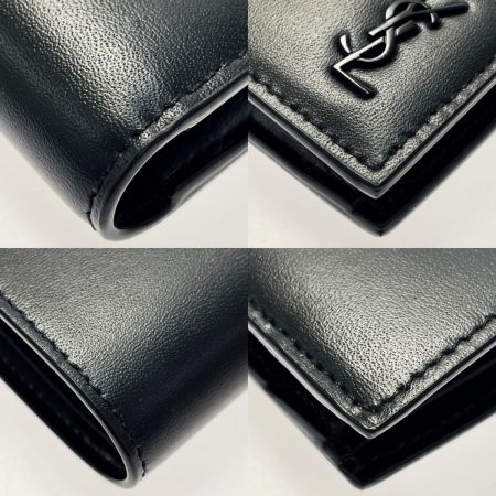  SAINT LAURENT(Yves Saint Laurent) TINY 610193 ブラック 2つ折り財布 レザー メンズ 箱・布袋有