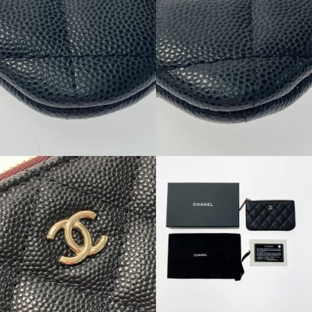 CHANEL シャネル マトラッセ クラシック ミニポーチ A82365 ブラック キャビアスキン 箱・ギャランティカード有