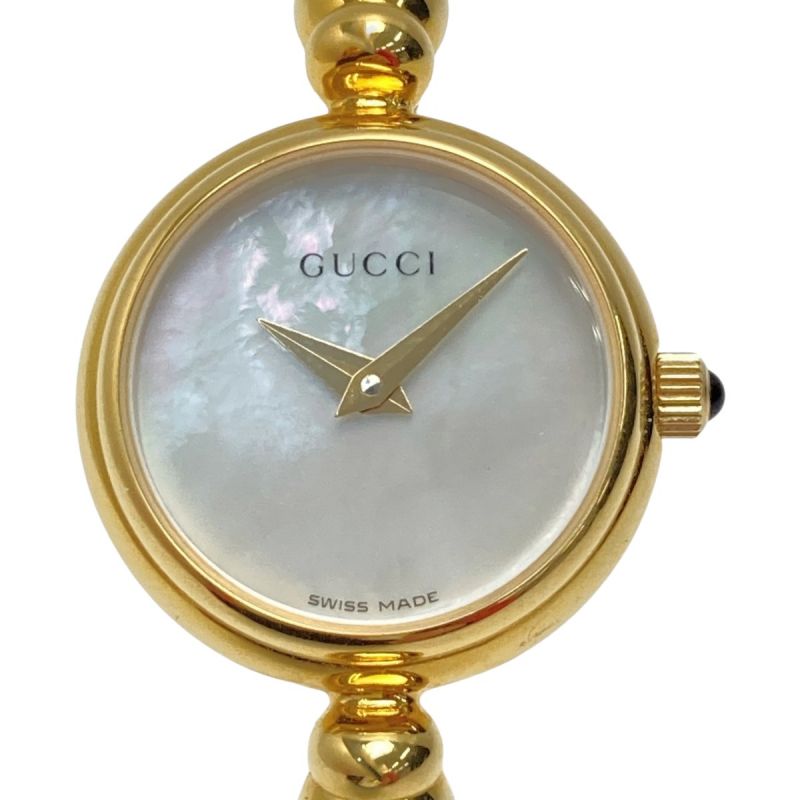 中古】 GUCCI グッチ バングルウォッチ GP 2700.2.L ホワイトシェル