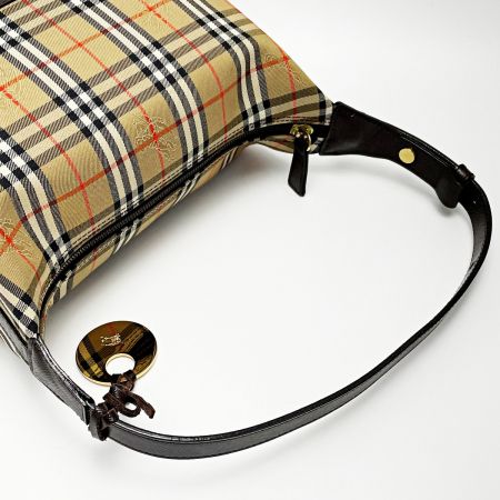  BURBERRY バーバリー ハンドバッグ キャメル×ブラウン セミショルダーバッグ レディース ゴールド金具