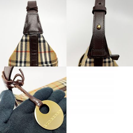  BURBERRY バーバリー ハンドバッグ キャメル×ブラウン セミショルダーバッグ レディース ゴールド金具